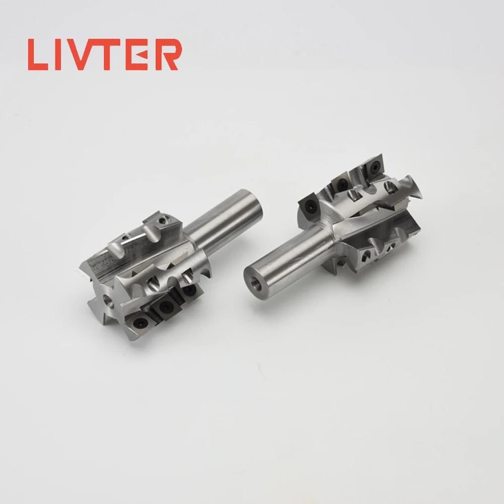 LIVTER 50mm customized replaceable carbide inserts woodworking spiral milling cutter head for routers tenon CNC machine