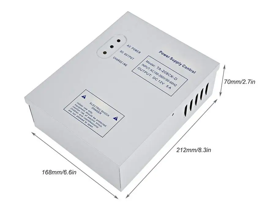 208CK-D AC 110-240V DC 12V/5A Access Control Uninterrupted Power Supply Box Door Access Control System Switching  Supply Power