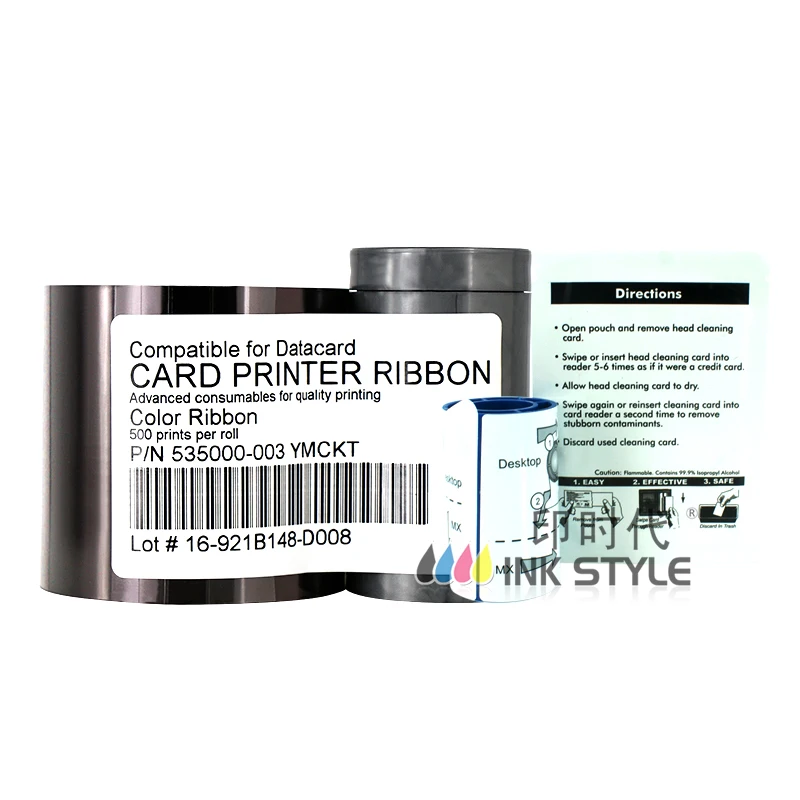 Compatible Datacard 535000-003 YMCKT Color Ribbon 500prints for CD800 CP40 CP40+ CP60 CP60+ CP80 Card Printer