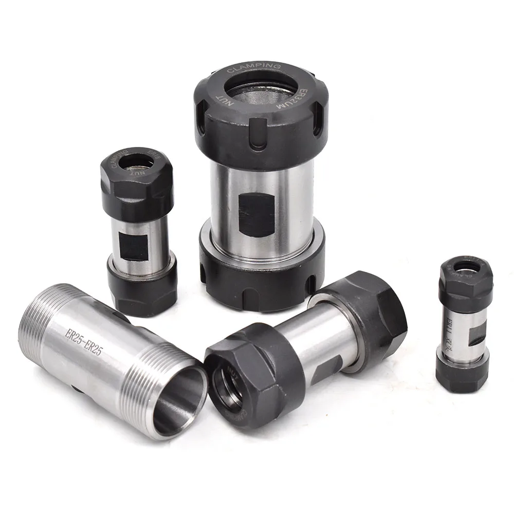 ER11 ER16 ER20 ER25 ER32 Double head motor shaft Collet Chuck Motor Shaft Extension Rod Spindle Lathe Tools