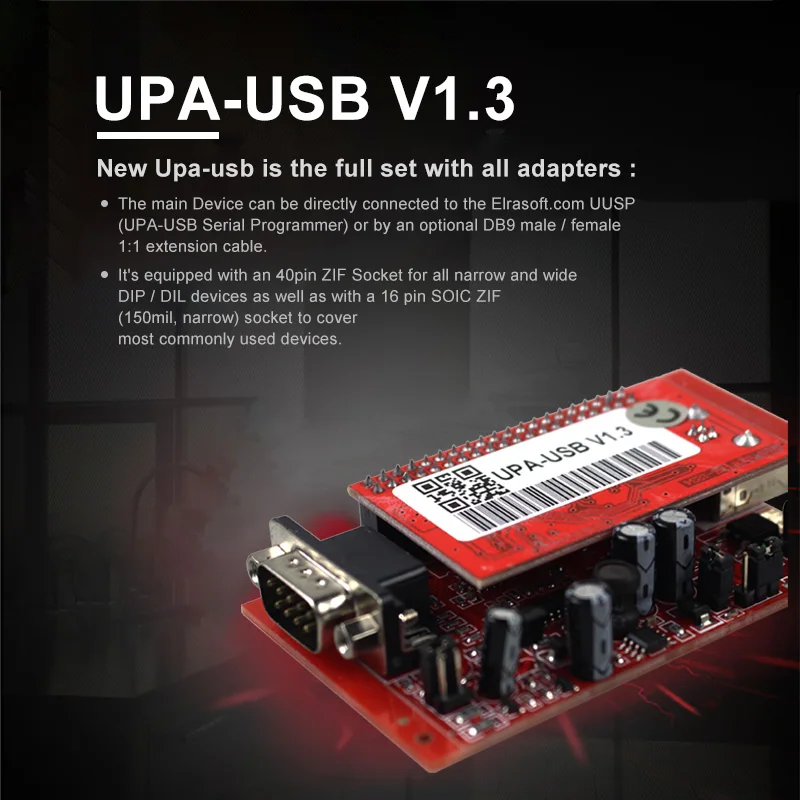 UPA USB مبرمج USB V1.3 V2014 مبرمج محولات كاملة مع وظائف NEC, دبوس زيف المقبس 16Pin سويش 93C رقاقة 24C01 85C92