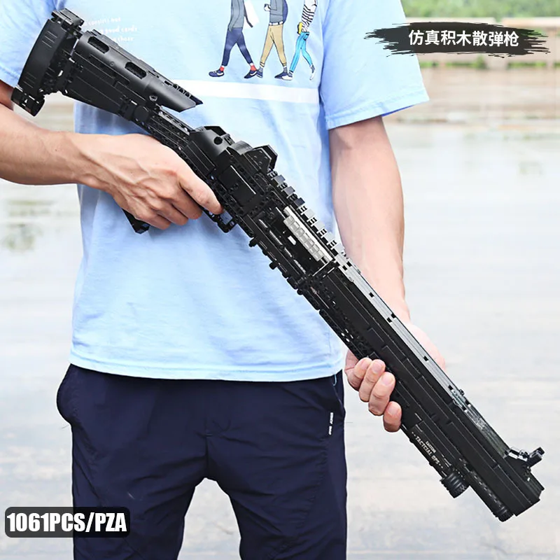 Assembly Block Gun The BENELLI M4 Super 90 Weapon Automatic Gun Model sets Building Blocks Toys 14003