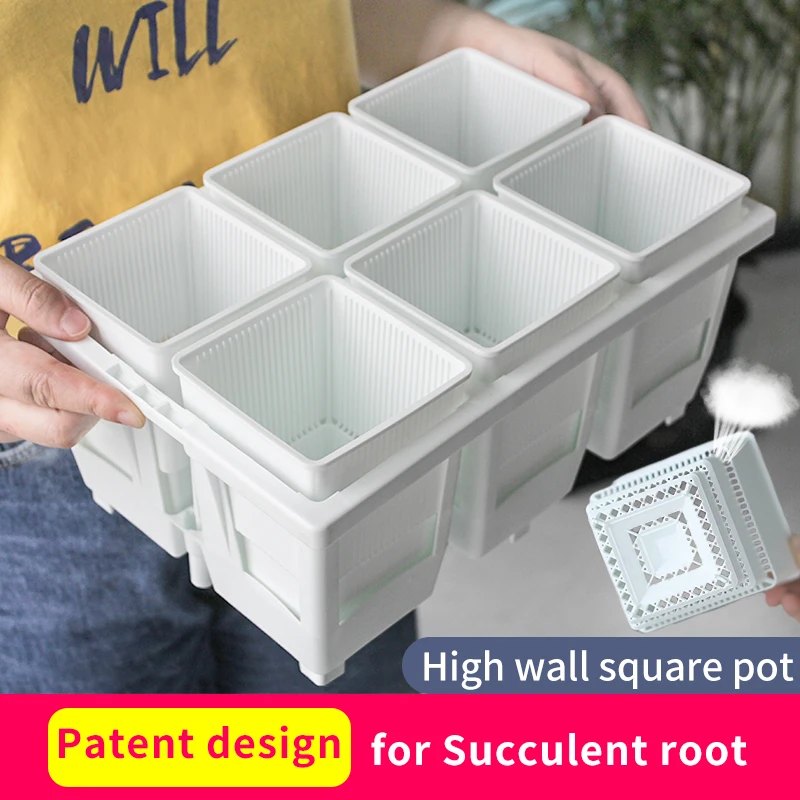 Hoge Muur Sappige Potten Cactus Planter Indoor Buitendeur Huisdecoratie Plastic Bloempotten Met Drainage En Luchtgaten