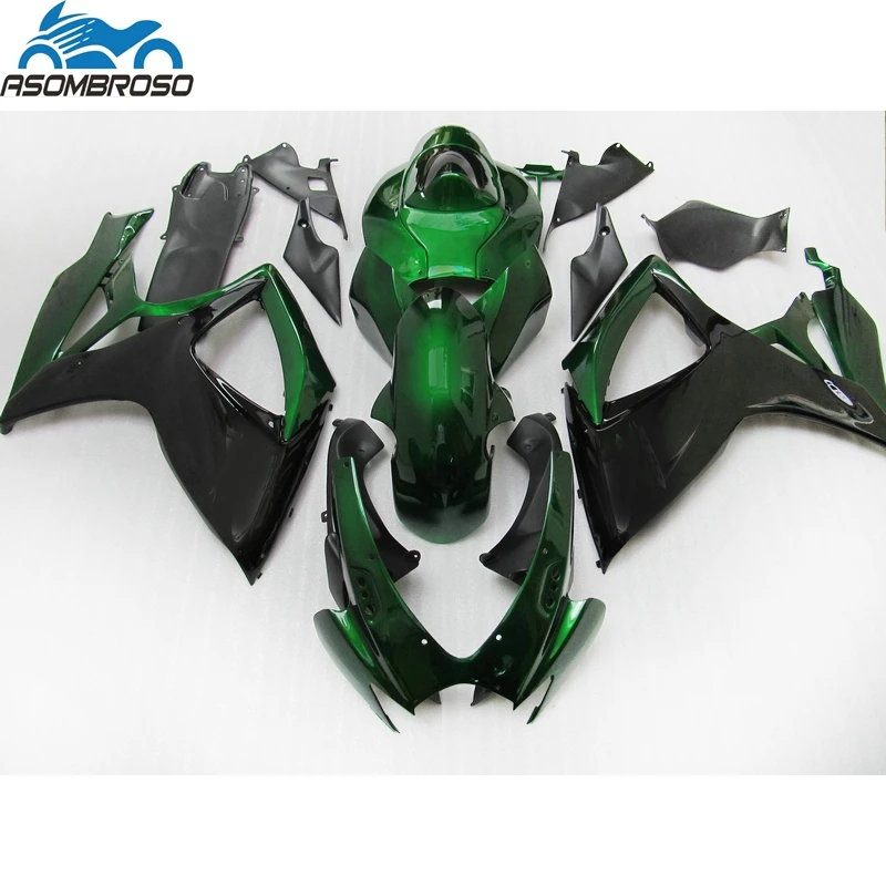 

Hot sale Fairing kit for SUZUKI K6 K7 Injection Molding GSXR 600 750 2006 2007 black green gsxr600 fairings LD51