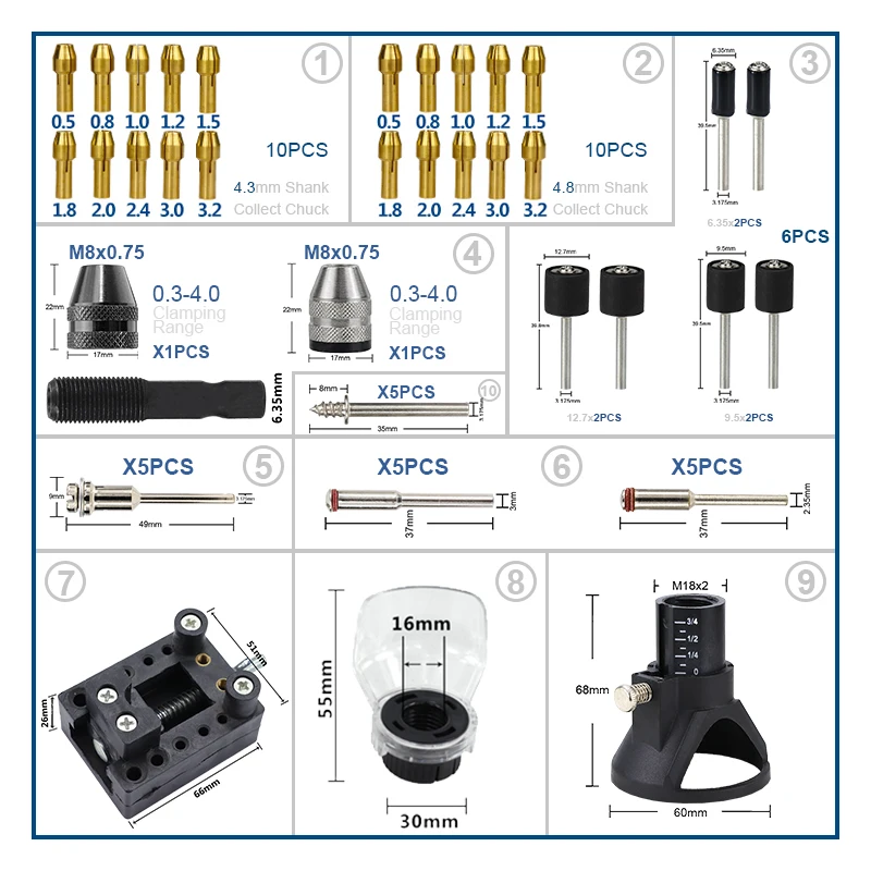 XCAN Dreh Werkzeug Zubehör Kit Sägeblatt Dorn Mini Bohrfutter Rotary Gewidmet Locator für Dremel Dreh Werkzeuge