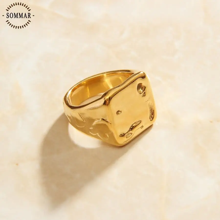 

SOMMAR Hot sale! 18k PVD plated unusual unique ring Knuckle Rings for women Personality Irregular men ring prices in euros