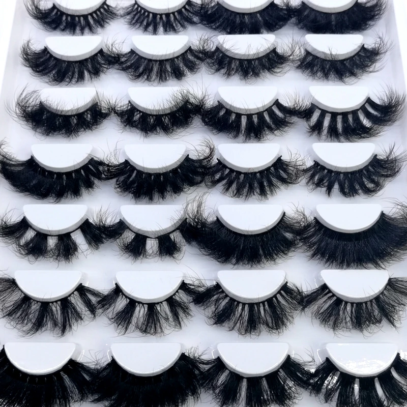HBZGTLAD 14 Paar Wimpern 25mm Kunstnerz-Wimpern Langanhaltende Flauschige Nerzwimpern Dramatische Volumen-Wimpernverlängerung Dick Lang – Detail 5