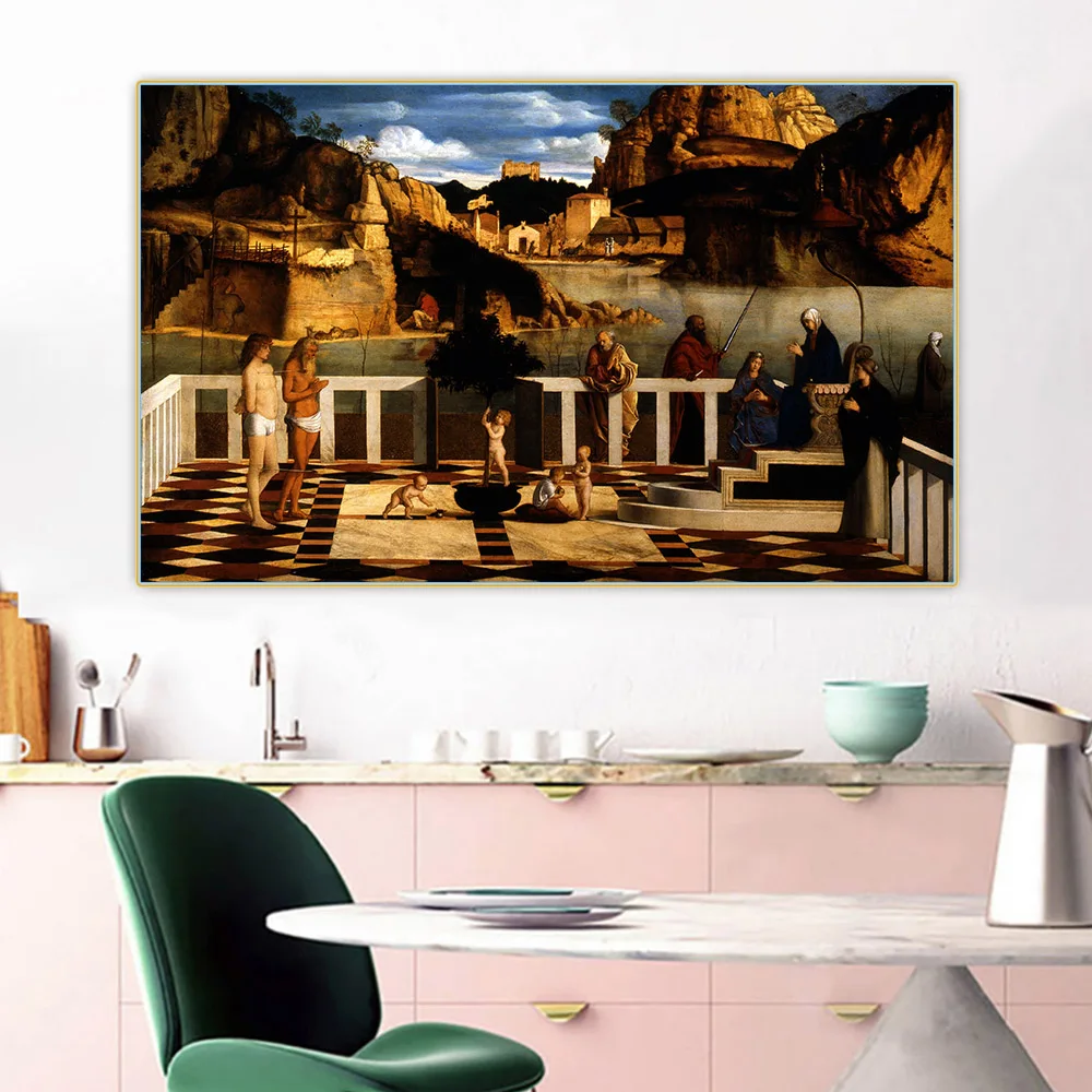 Citon Giovanni Bellini《Allegoria sacra》Canvas Art Oil Painting Artwork Poster Picture Wall Background Decor Home Decoration