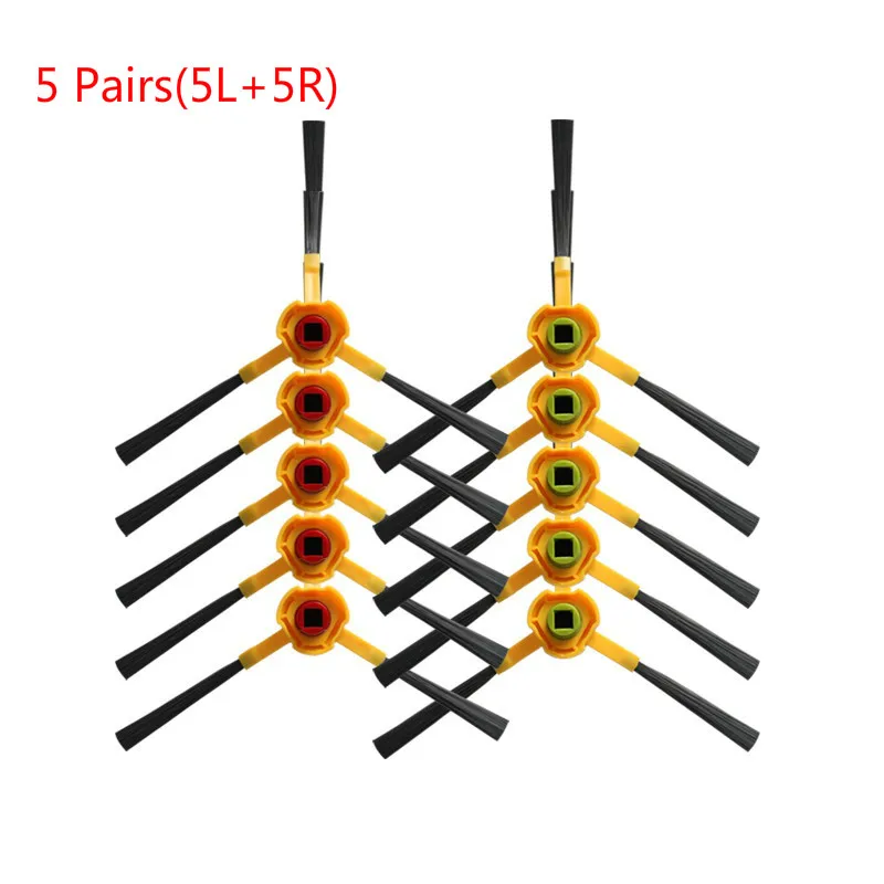 10x Sikat Sisi (5 L + 5 R) untuk Ecovacs Deebot DD35 DG710 DT85 DT83 DM81 DM85 DT85G Suku Cadang Vacuum Cleaner Aksesori Pengganti