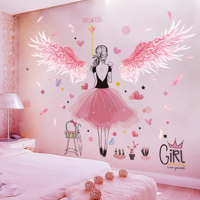 Little girl room wall decals sale