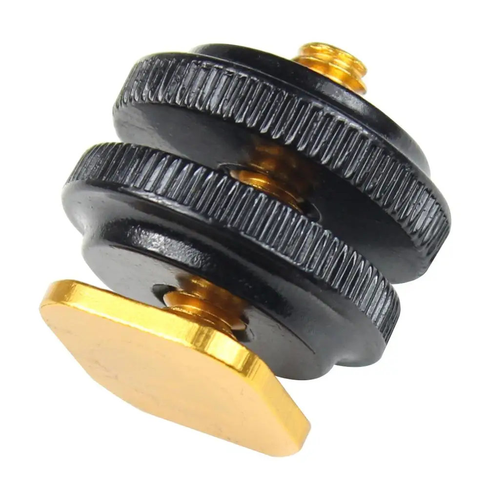 3/8 "M6 ~ 1/4" 5/8 인치 더블 콜드 슈 삼각대 마운트 스크류 플래시 마이크 핫슈 어댑터 (DSLR 카메라 사진 용 2 너트 포함)