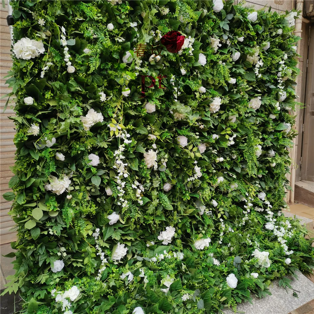 

SPR Wholesale Custom GREEN plant Wedding Supplies Decoration Rose Backdrop Silk Artificial Decorative Flower Wall