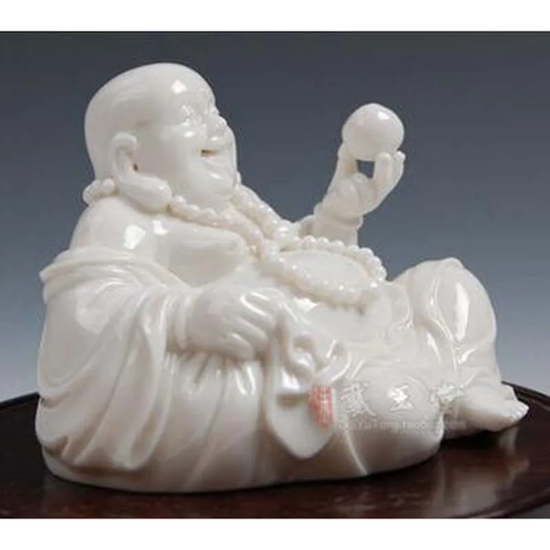 

Ceramic home furnishing articles adornment Holding the beads smiling Buddha maitreya