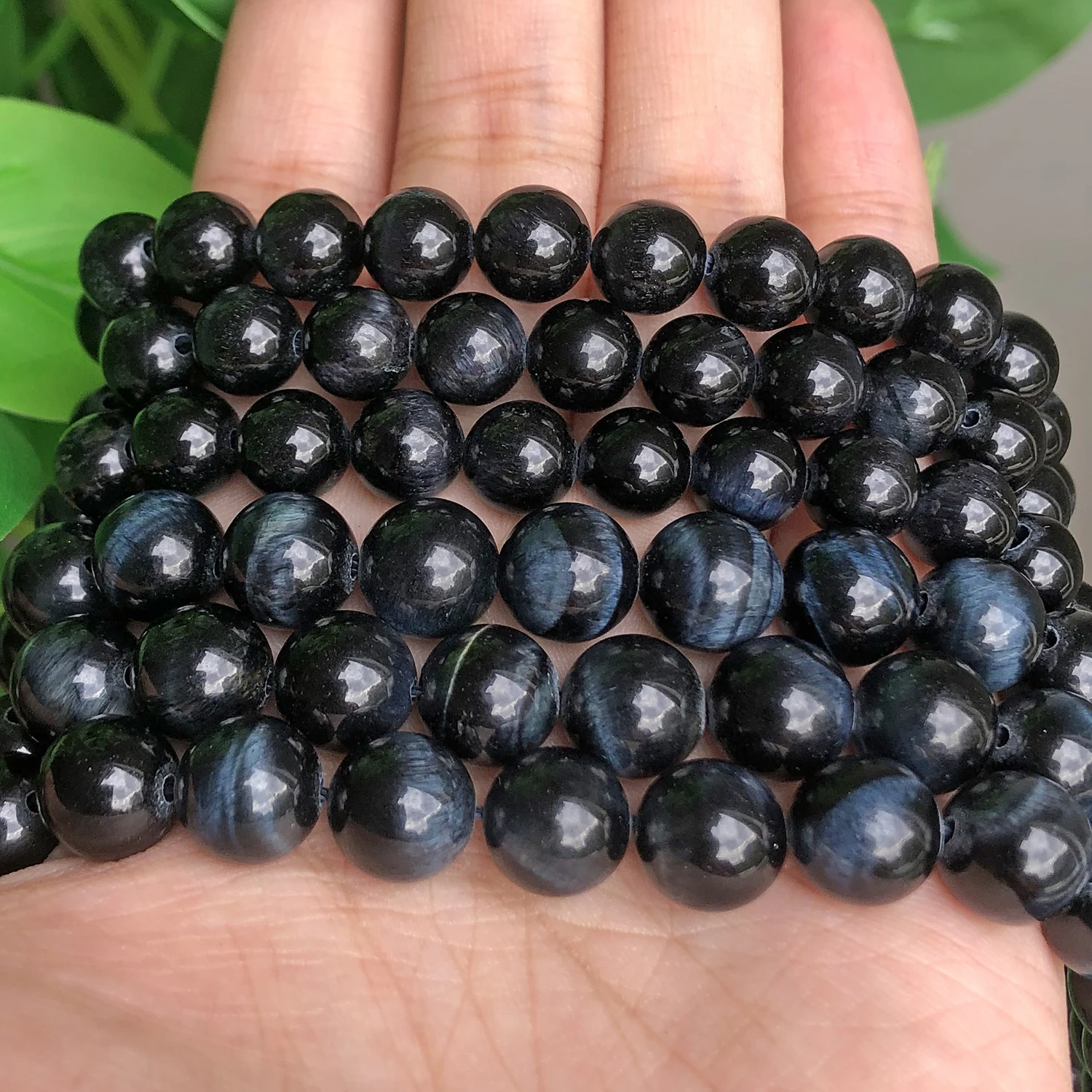 Wholesale 4/6/8/10/12mm Natural Black Blue Tiger Eye Stone Beads Round Loose Spacer Beads For Jewelry Making Diy Bracelet