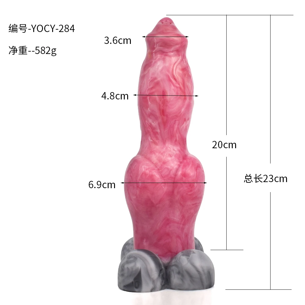 FAAK Silicone Horse Dildo New Gory Raw Meat Color Monster Knotted Animal Dog Penis Sucker Sex Toys For Women Men Masturbator