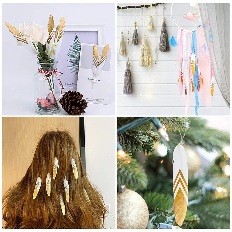 10/20 قطعة الذهب بطة الريش لتقوم بها بنفسك التطريز الديكور قبعة الزفاف الريش لصنع المجوهرات dreamcatchers أعمدة crafts10-15CM