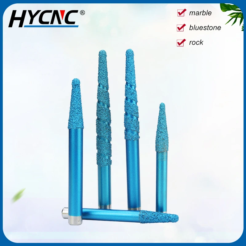 Cone ball head composite brazing knife stone carving milling cutter marble carving tool CNC granite end mill