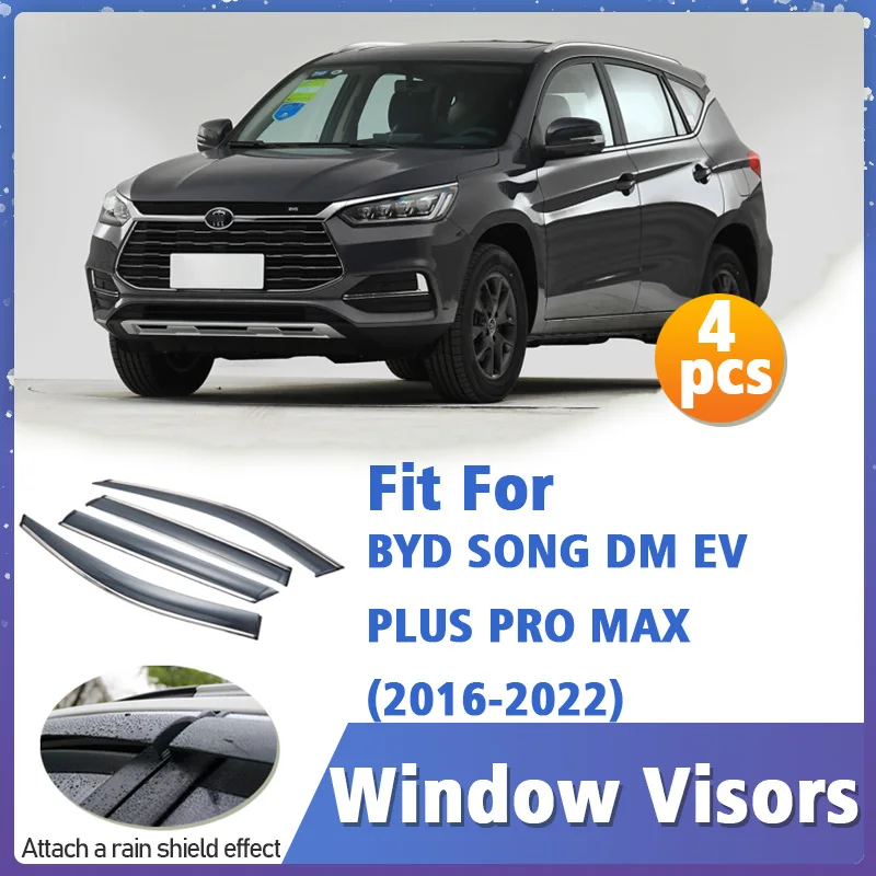 

Защитный козырек на окно для BYD SONG DM EV PRO MAX PLUS 2016-2022 Вентиляционная крышка Накладка навесов Защита от солнца Дефлектор от дождя