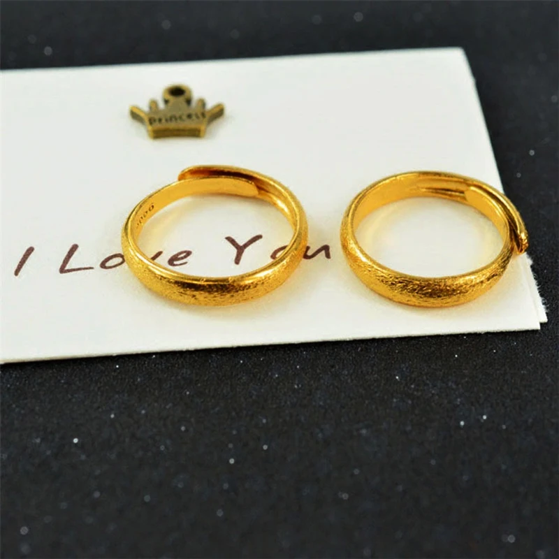 Frosted Pure Brass Plating 24K Gold Jewelry Lady Muslim Islam Allah  Ring Fashion Vietnam Gold Ring Weeding Jewelry Wholesale