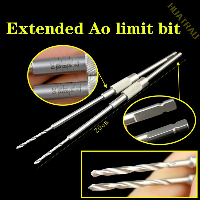 

Limit bit 2.5 adjustable depth limit bone drill bit orthopedic instruments medical cervical pedicle bone screw rod make hole Ao