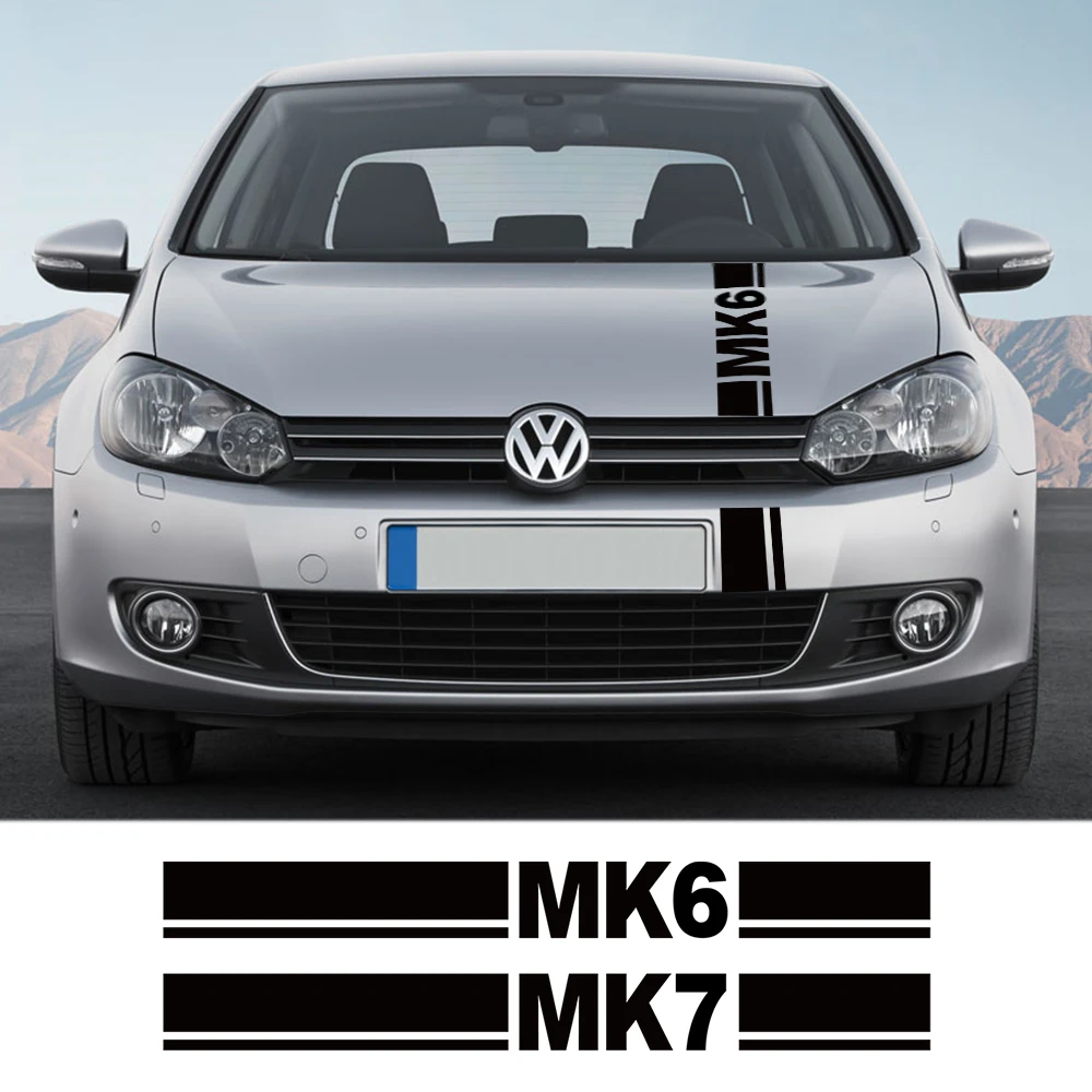 Car Hood Cover Stickers For Volkswagen VW Golf  MK4 MK5 MK6 MK7 MK8 Auto Engine Bonnet Sport Stripes Decor Decal Car Accessories