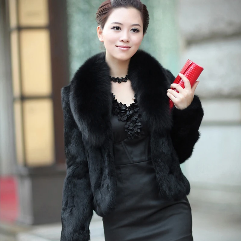 

Short Fur Coats 2023 New Faux Fur Coat High Waist Fashion Slim Black Wine Red White Faux Fur Jacket Fake Rabbit Fur Jacket Coats