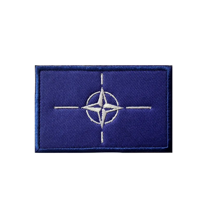 OTAN NATO Flag hafty haczyki i pętelki ubrania odznaka opaska na ramię plecak naklejki entuzjasta militariów taktyczna torba wojskowa aplikacje