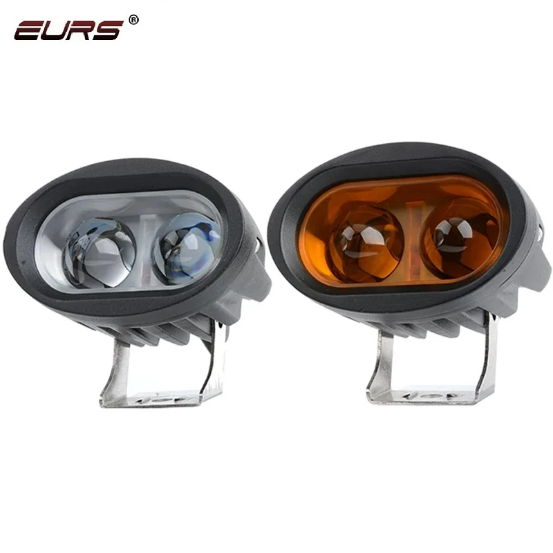 EURS 4D len LED Work Light Universal Motorcycle Off Road Auxiliary Spot Lamp Driving Fog Light for Car Truck Motorbike Headlight