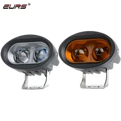 EURS 4D len LED Work Light Universal Motorcycle Off Road Auxiliary Spot Lamp Driving Fog Light for Car Truck Motorbike Headlight