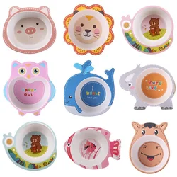 Creative Carton Animals Bamboo Fiber Kids Baby Children Boy Girl Food Solid Feeding Dinnerware Bowl