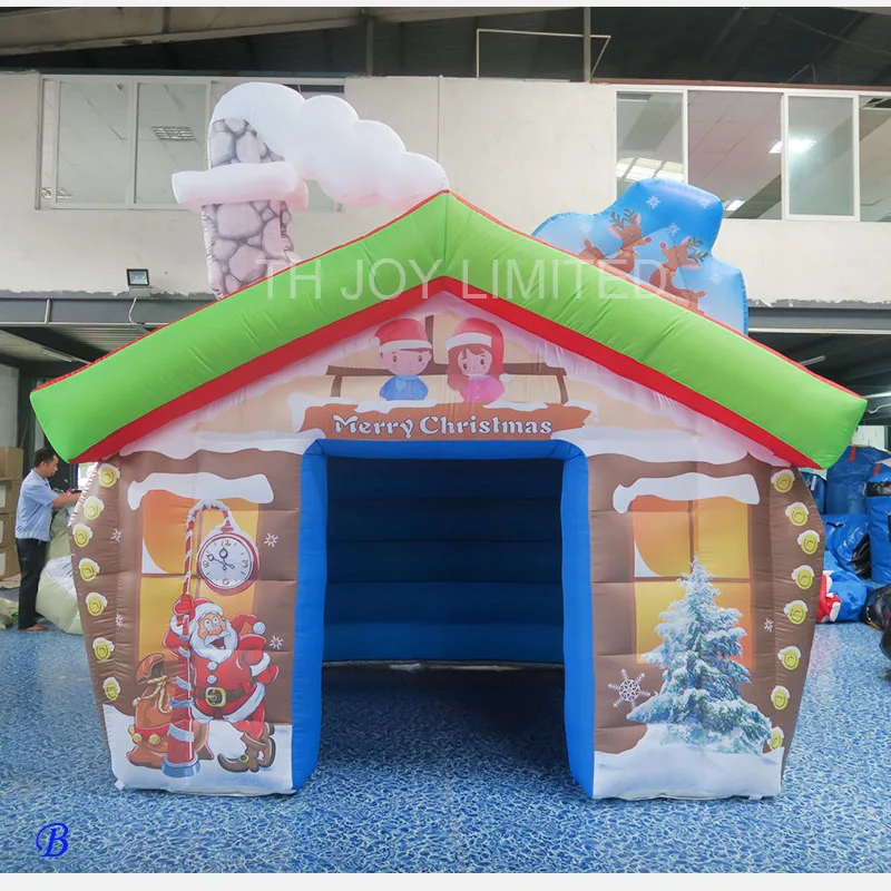 3x3x2.5mh Cheap Christmas Grotto Outdoor Inflatable Christmas Tent Commercial Holiday Party House Decoration