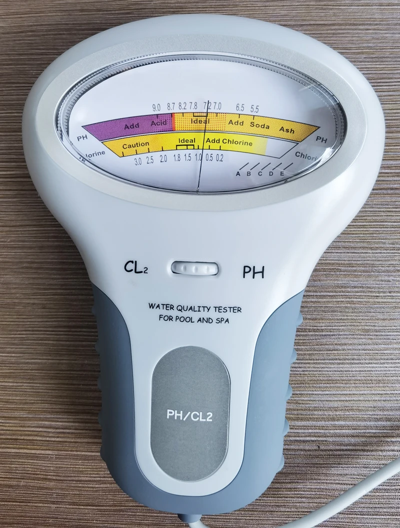 Monitor de calidad del agua PH CL2, probador de cloro para piscina, SPA, sin batería