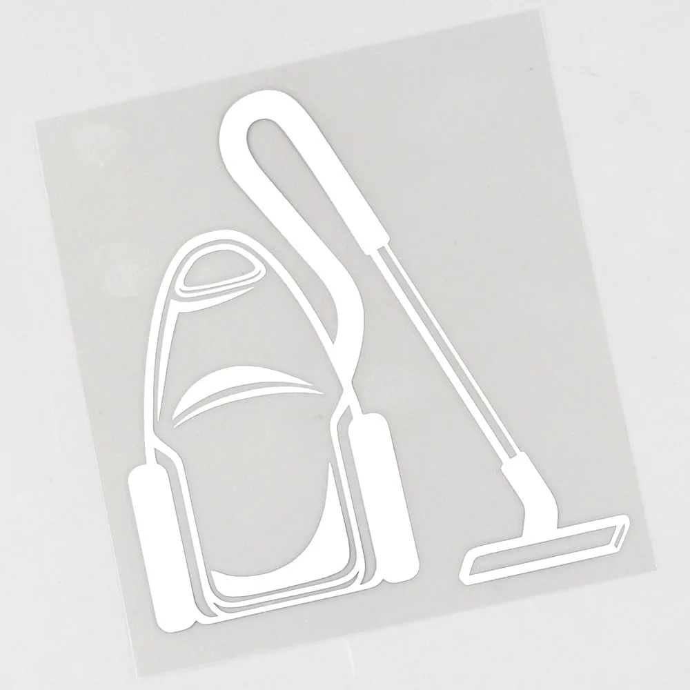 QYPF 12.1CM×13.6CM Car Sticker Vacuum Cleaner Silhouette Vinyl Decal Black/Silver 2A-0215