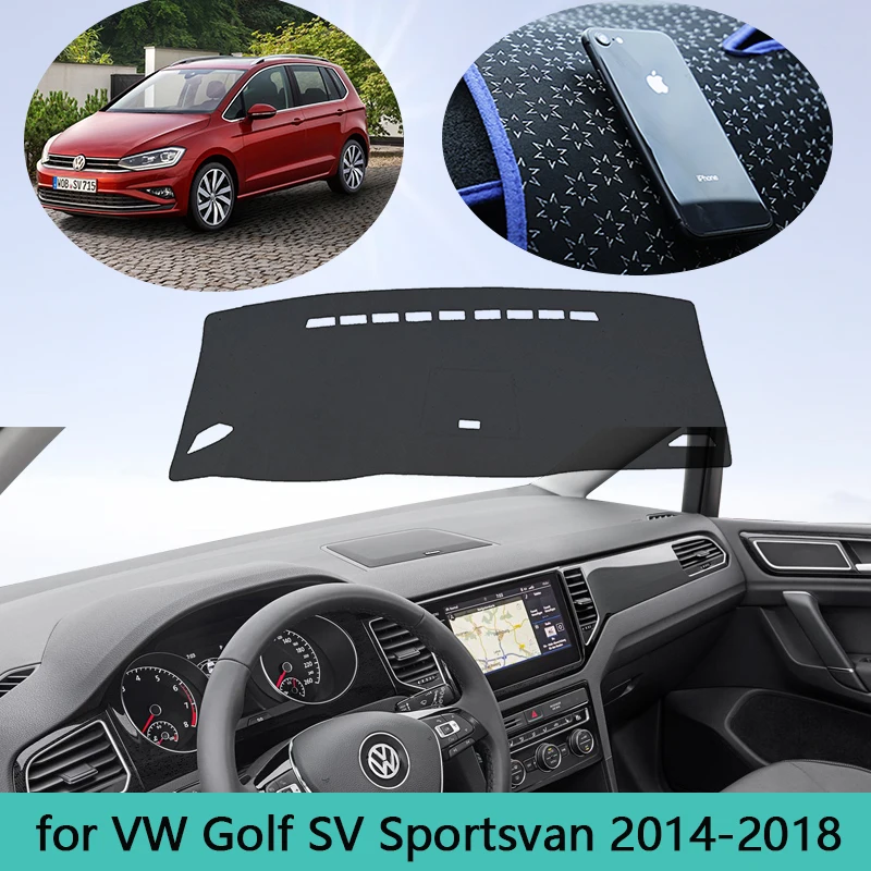 

Коврик для приборной панели, коврик для приборной панели, подходит для VW Volkswagen Golf SV Sportsvan 2014 ~ 2018, автомобильный Стайлинг, защита от солнца, ковер, автомобильный коврик