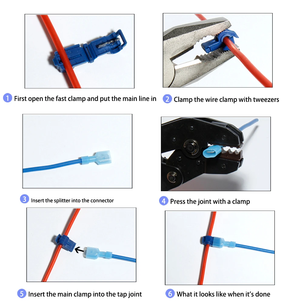 Wire and cable connector Crimp terminal T-Tap Quick Splice CarAudio Kit Insulated Disconnect Electrical Quick Splice Lock Wire