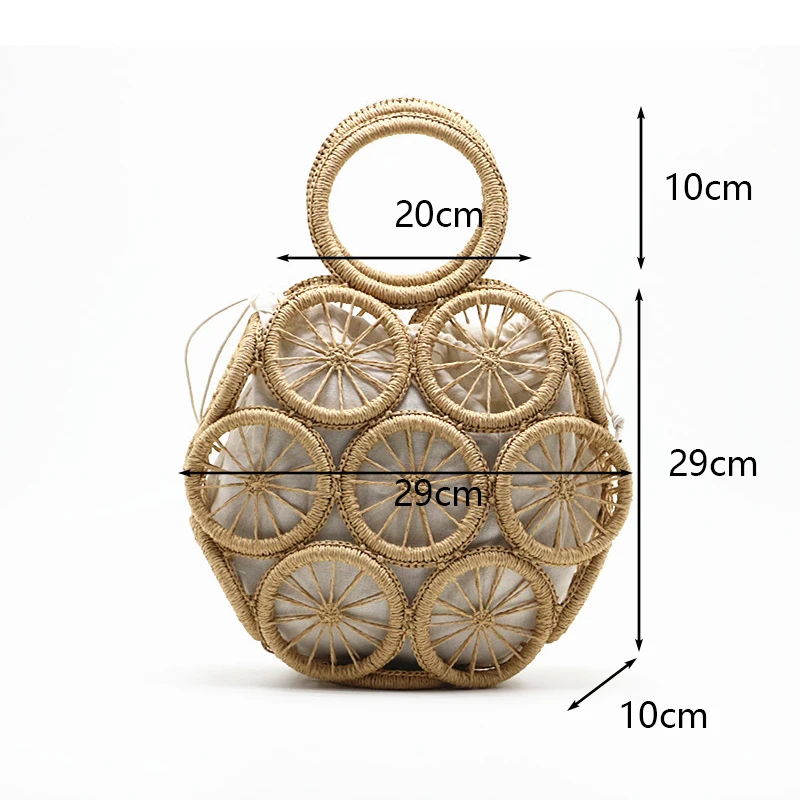 Holiday Handbag Hollow Design Straw Knitted Bag Large Capacity Beach Crossbody Bag Summer Hand Weaving Female Shoulder Bag sac