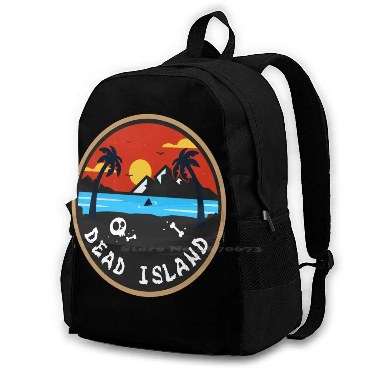 

Island Fashion Pattern Design Travel Laptop School Backpack Bag Dead Island Summer Halloween Cool Design Popart Skull Skeleton