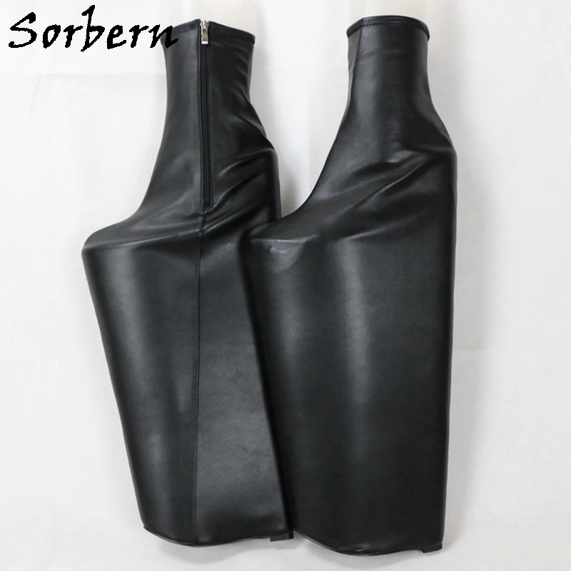 Sorbern 50cm High Heels Boots Drag Queen Wedges Platform Ankle Boots For Womens Plus Size Booties Cosplay Shoes Custom Color