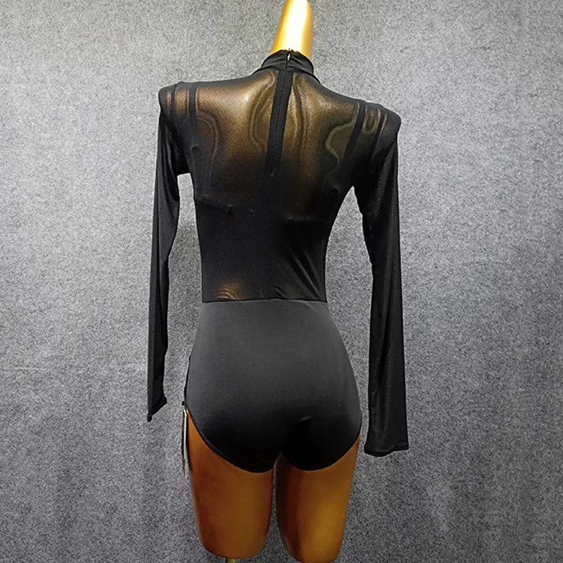 Gợi Cảm Bodysuit Cho Tiếng La Tinh Phòng Khiêu Vũ Cuộc Thi Nhảy Đầm Leotard Tua Rua Đầm Tango Váy Flamenco Trang Phục Nhảy Dance