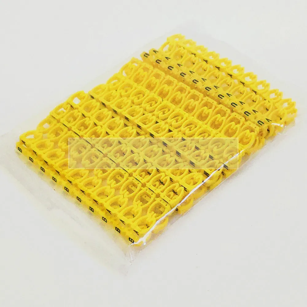 390PCS Free shipping Nylon PA66 Cable Marker For 1.5/2.5/4/6 sqmm yellow Colored alphabit A-Z Each 15-10pcs Distinguish Wires