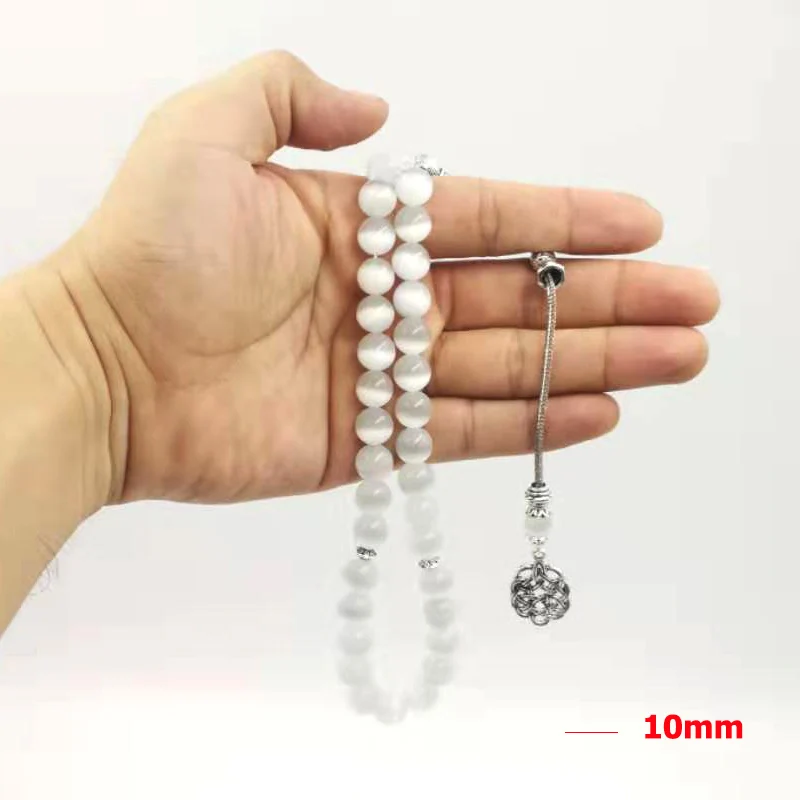 Natural 5A Stone cat\'s eyes Tasbih 8mm 10mm 12mm prayer beads 33 66 99beads stone Rosary