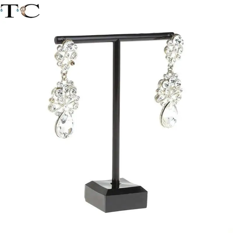 2Pcs Jewelry Display Rack t Shape Stand Show Charms Universal Professional Showcase Boutique Set Earrings Shelf