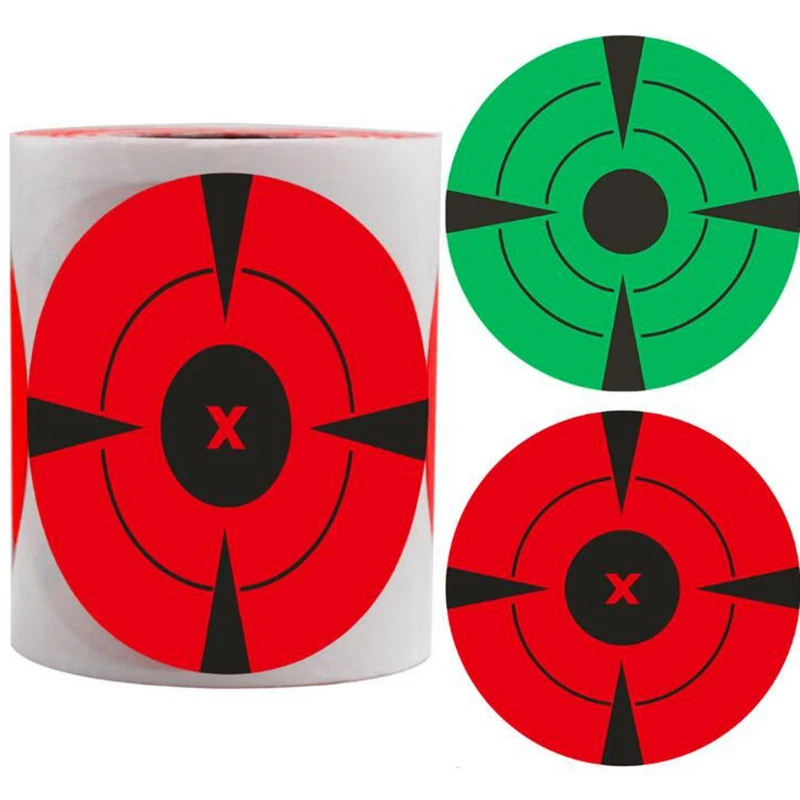 120pcs/roll Bullseye Stickers Shooting Targeting Fluorescent Red and Green Aiming Labels Bow and Arrow Darts Targeting Stickers