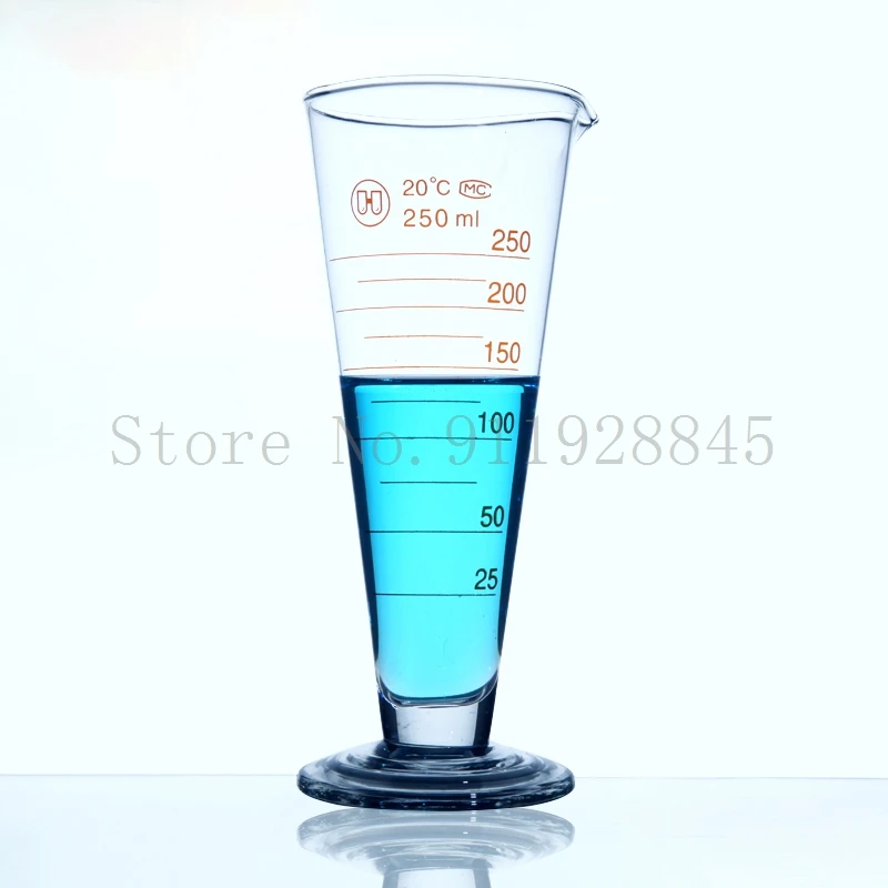 Lab Graduated tapered Measuring Cup Beaker Triangular Conocal Cylinder Laboratory Equipment