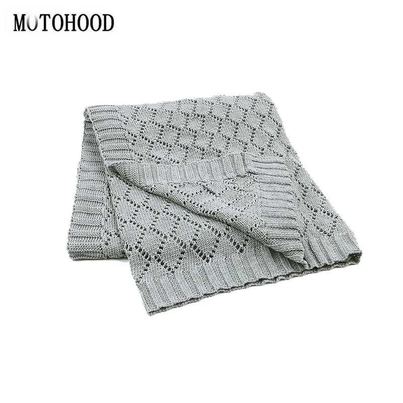 MOTOHOOD Kids Baby Blankets Knitted Newborn Baby Swaddle Wrap Soft Toddler Sofa Crib Quilt Baby Stroller Blanket