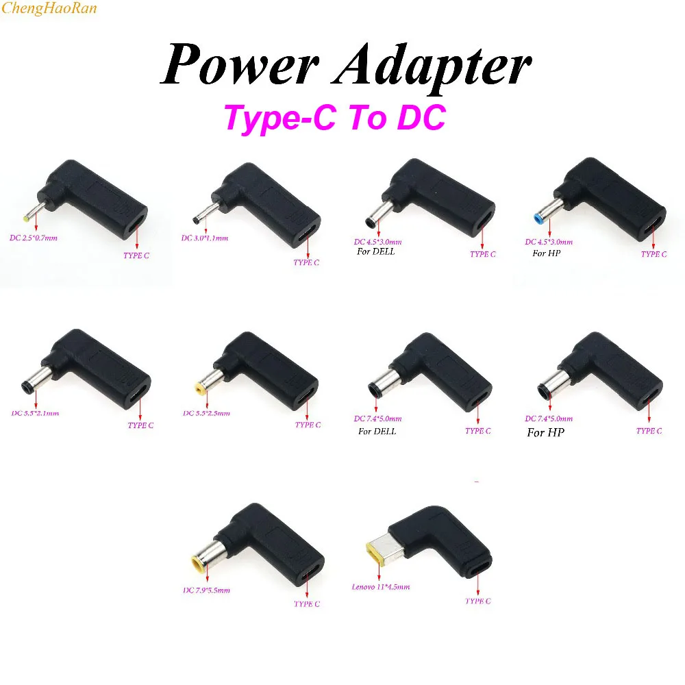 

USB 3,1 Type C до 5,5x2,5/2,1 4,5*3,0 3,0*1,1 7,4*5,0 7,9*5,5 мм Мужской DC адаптер питания для Lenovo HP DELL адаптер ноутбука