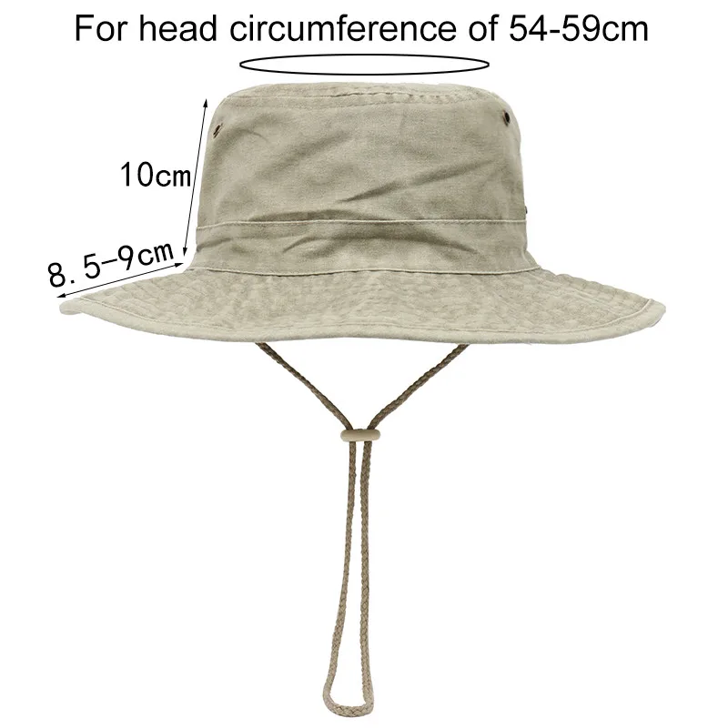 CAMOLAND 100% Cotton Bucket Hat Women Men Summer UV Protection Sun Hat Female Beach Caps Washed Outdoor Boonie Fishing Hats