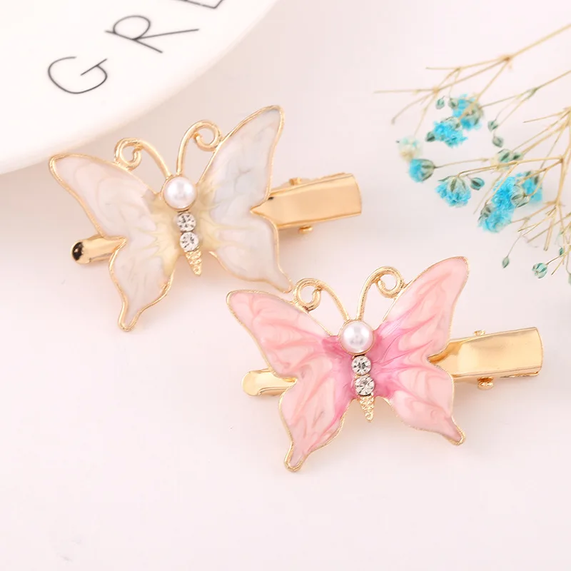 2pcs Fashion Wild Butterfly Bee Shape BB Clip Word Hairpin Barrettes Women Children Girl Handmade Headdress Diy Accessories