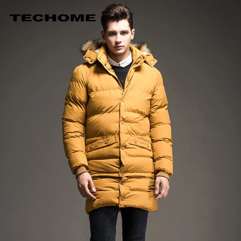 Belle veste d'hiver en coton épais et chaud pour homme, Parka à capuche décontractée, vêtements d'extérieur ouaté à la mode, manteau matelassé en fausse fourrure