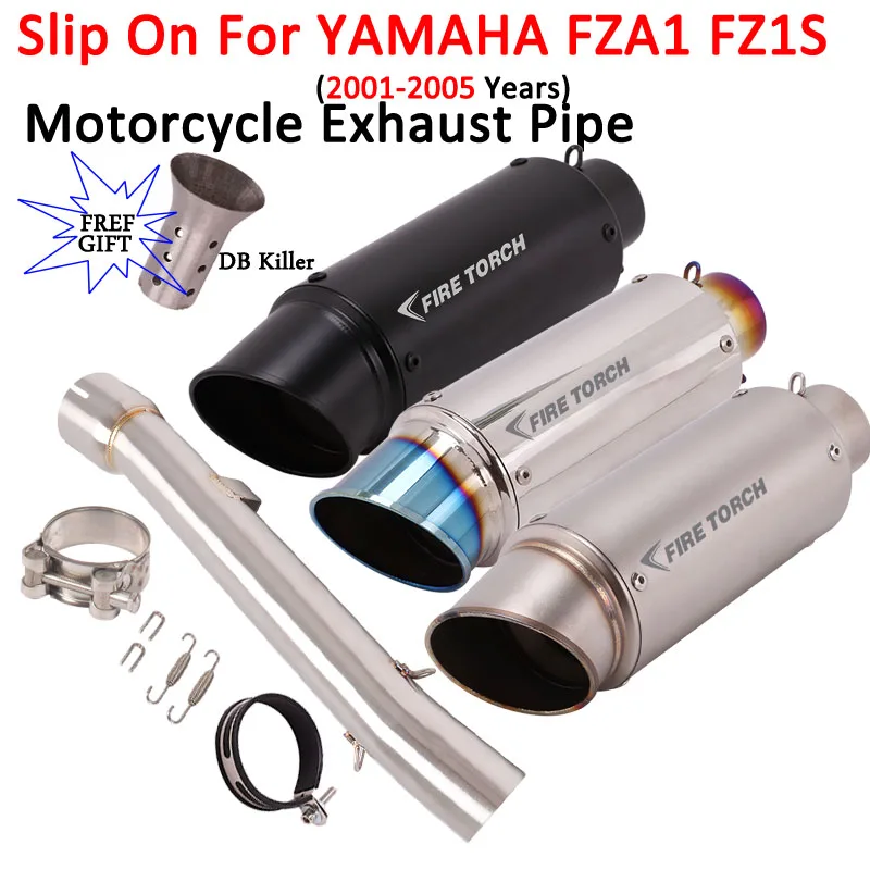 

Slip On For Yamaha FZ1 FZ1S 2001-2005 Years Motorcycle Exhaust Escape Modified Mid Link Pipe Connecting 51MM Motocross Muffler